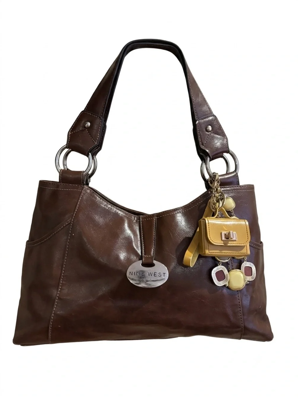 Nine West Brown Leather Shoulder Bag
